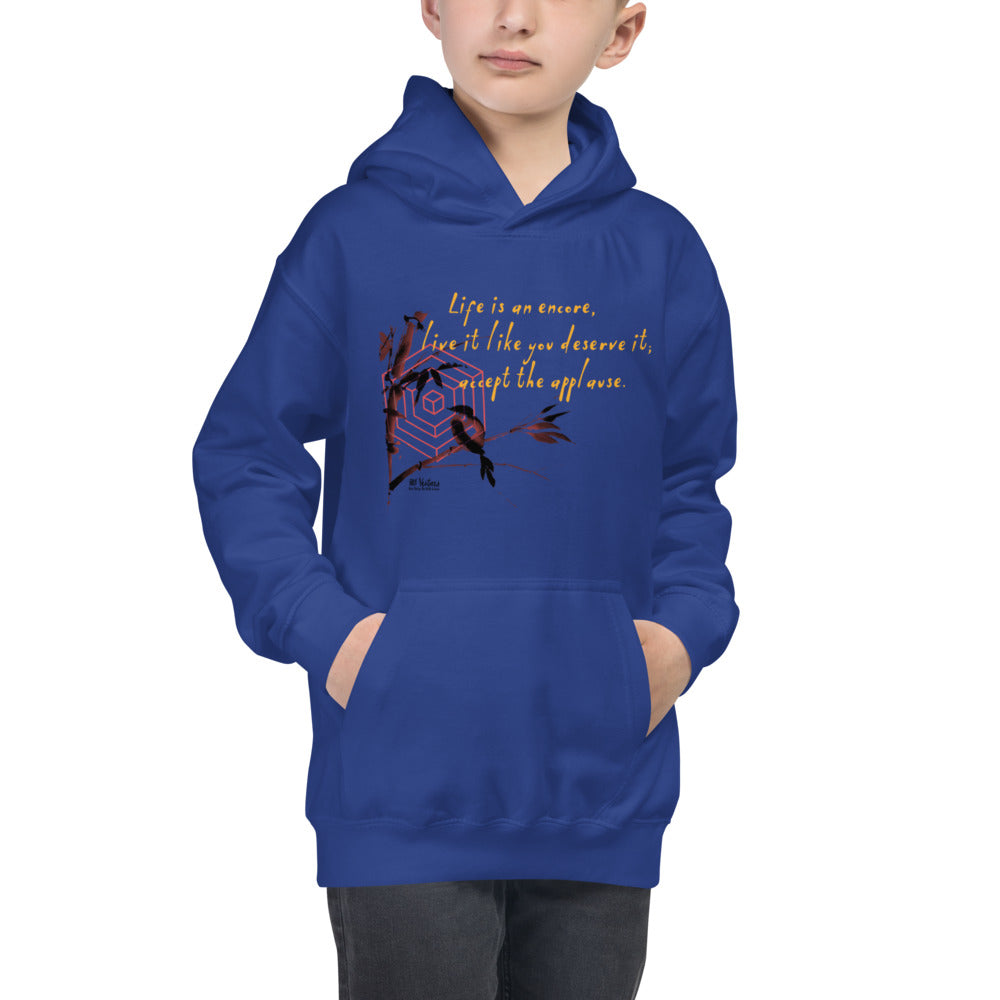 Life Is An Encore Haiku With Wren on Kids Hoodie