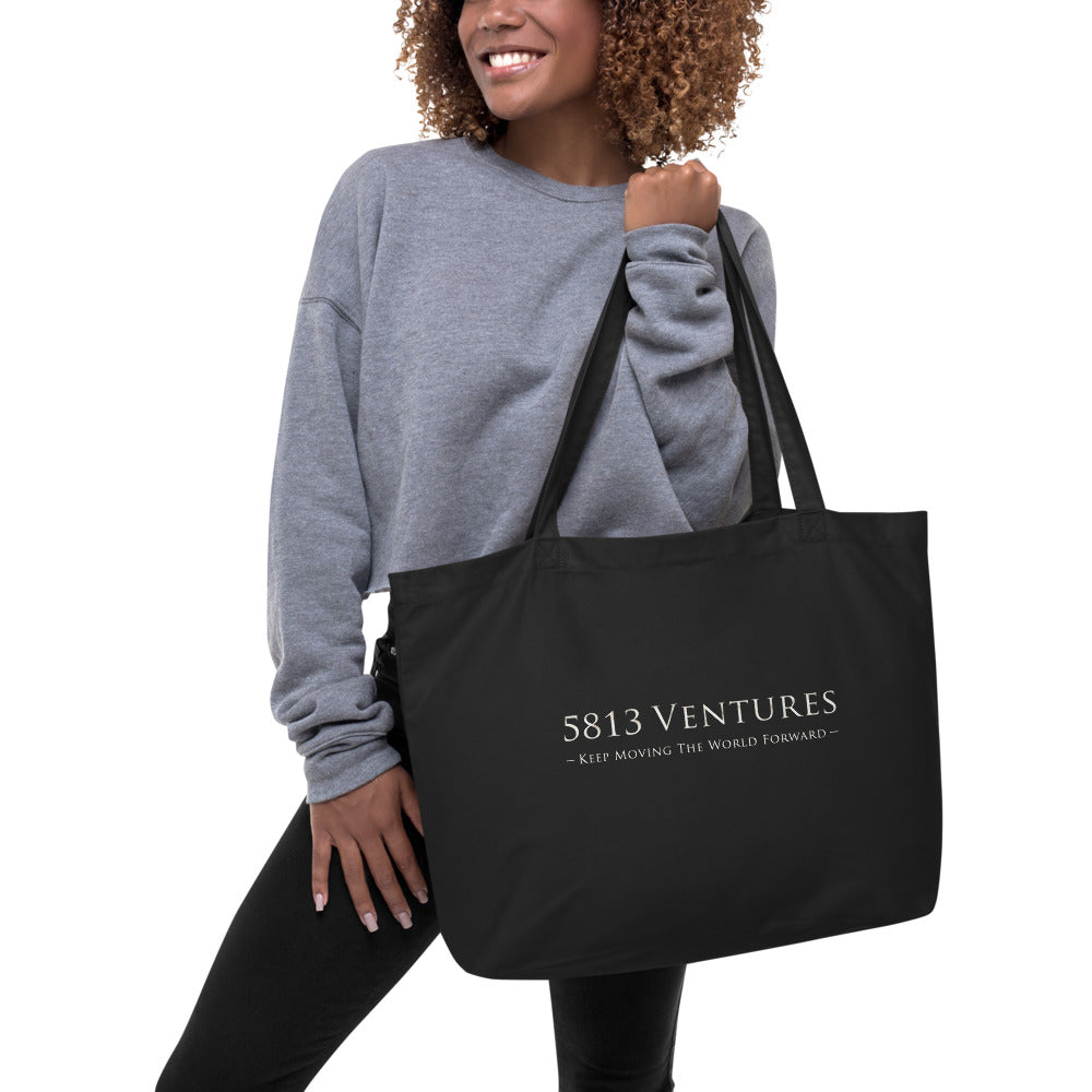 5813 Ventures Logo In Pearl on Large Organic Tote Bag