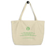 Binary Instructions To Keep Moving The World Forward With Vitruvian Earth In Green on Large Organic Tote Bag