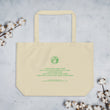 Binary Instructions To Keep Moving The World Forward With Vitruvian Earth In Green on Large Organic Tote Bag