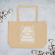 Word Clouds To Keep Moving The World Forward on Large Organic Tote Bag