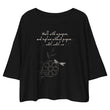 Walk With A Purpose Haiku With Dragonfly on Women's Loose Drop Shoulder Crop Top