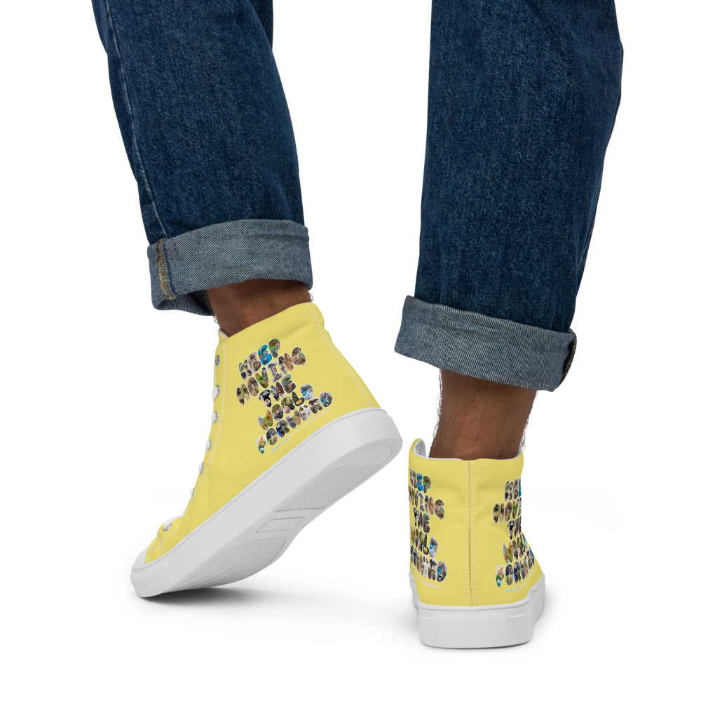 Baby Animals Keep Moving The World Forward on Men's High Top Canvas Shoes