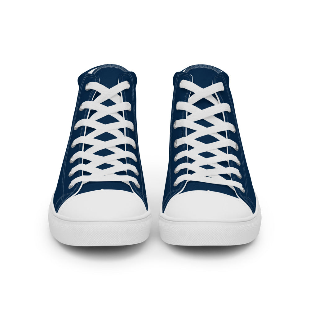 Believe To Win Haiku With Sun Tree on Men's High Top Canvas Shoes