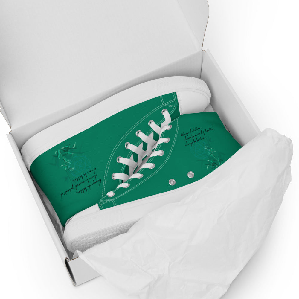 Always Better Haiku With Lilies on Men's High Top Canvas Shoes