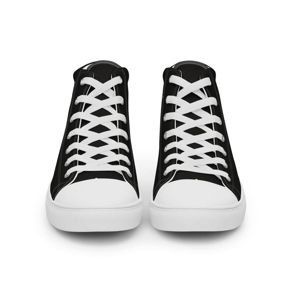 Lead By Example Haiku With Mountain Shrines on Men's High Top Canvas Shoes