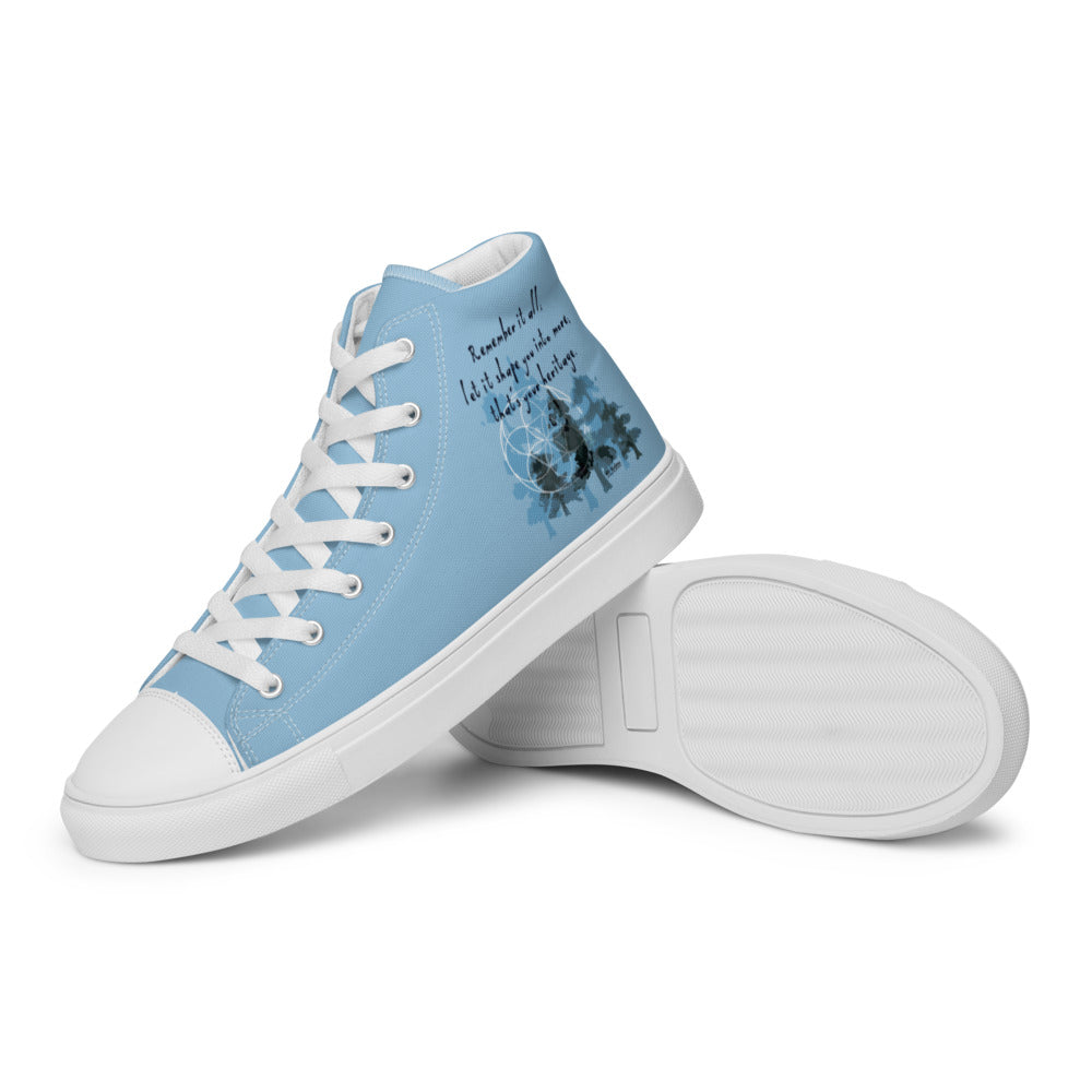 Remember Your Heritage Haiku With Trees on Men's High Top Canvas Shoes