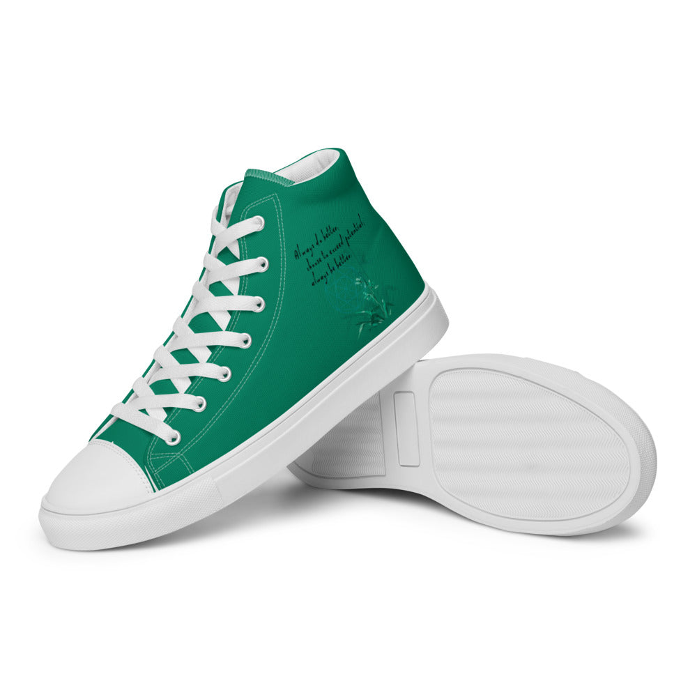 Always Better Haiku With Lilies on Men's High Top Canvas Shoes