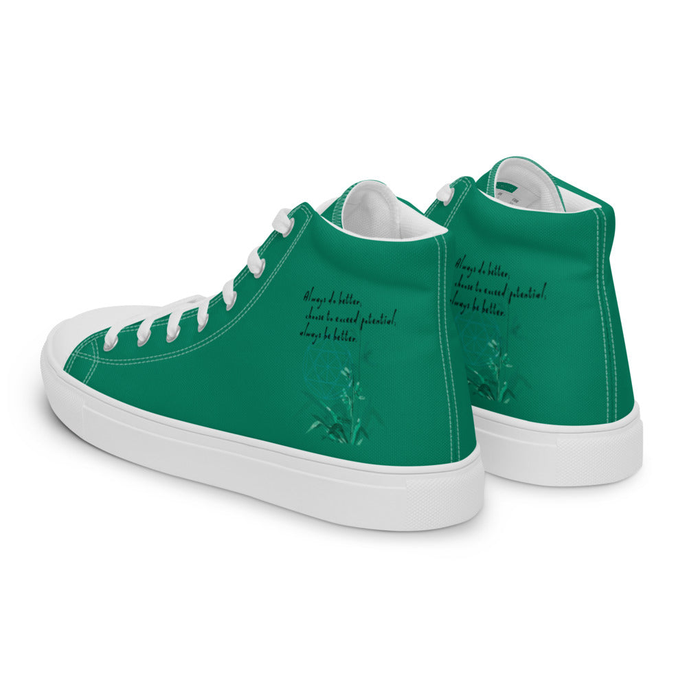 Always Better Haiku With Lilies on Men's High Top Canvas Shoes