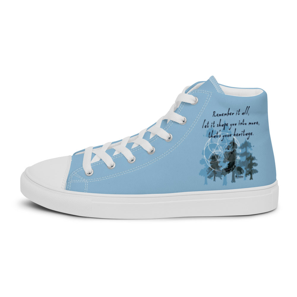 Remember Your Heritage Haiku With Trees on Men's High Top Canvas Shoes