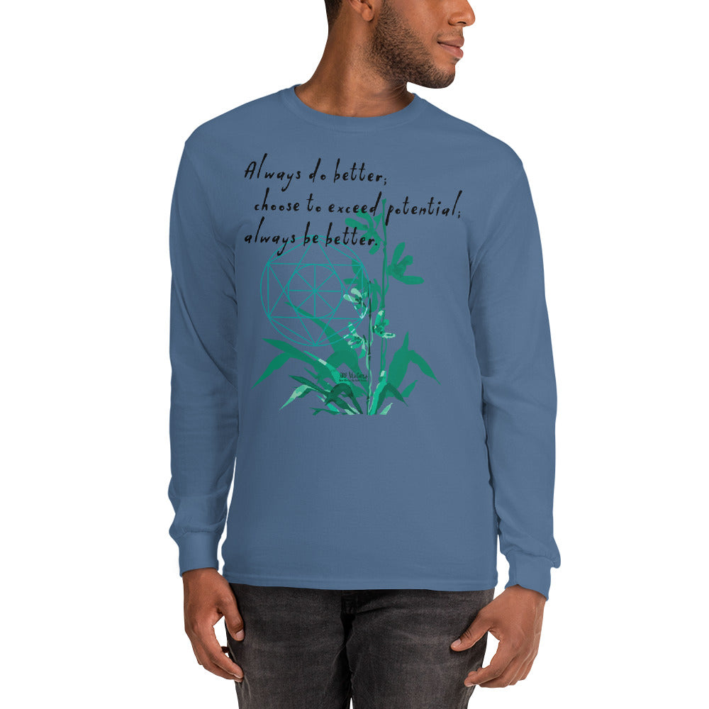 Always Better Haiku With Lilies on Men's Long Sleeve Shirt