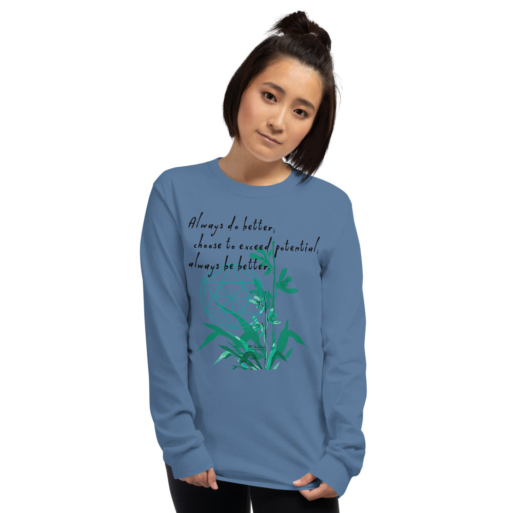 Always Better Haiku With Lilies on Men's Long Sleeve Shirt