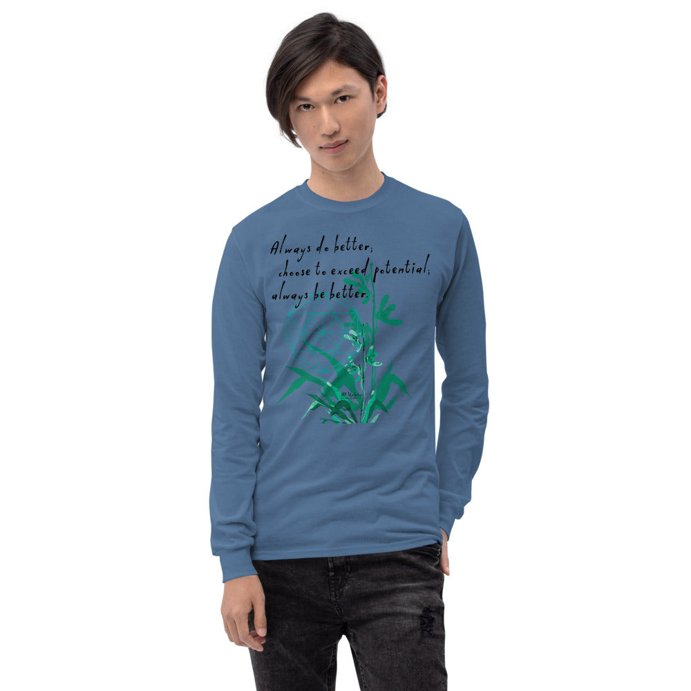 Always Better Haiku With Lilies on Men's Long Sleeve Shirt