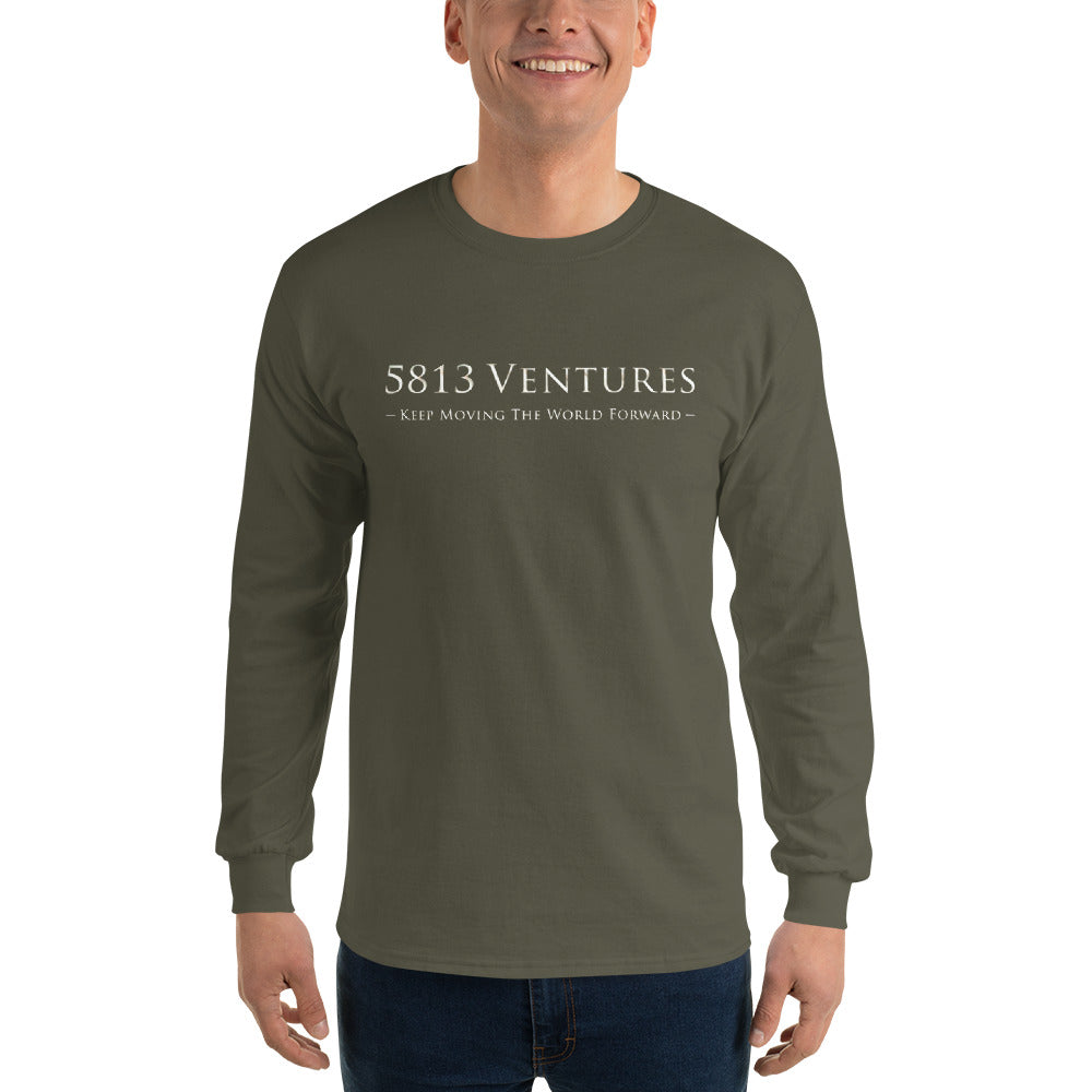 5813 Ventures Logo In Pearl on Men's Long Sleeve Shirt