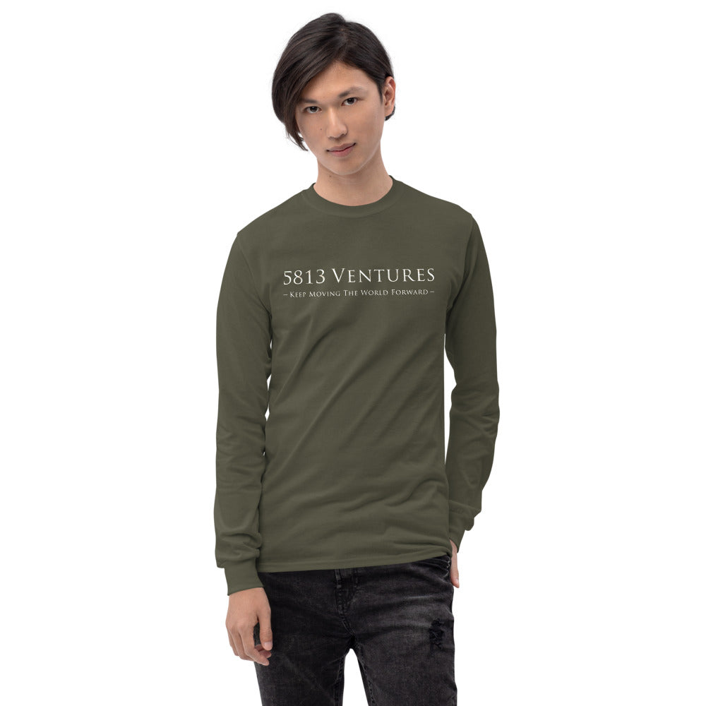 5813 Ventures Logo In Pearl on Men's Long Sleeve Shirt