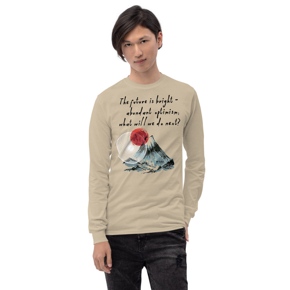 Future Is Bright Haiku With Mountain Sun on Men's Long Sleeve Shirt