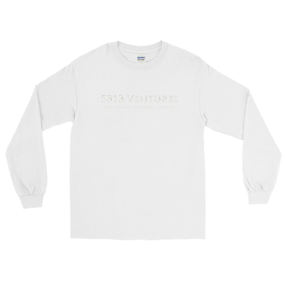 5813 Ventures Logo In Pearl on Men's Long Sleeve Shirt