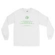 Binary Instructions To Keep Moving The World Forward With Vitruvian Earth In Green on Men's Long Sleeve Shirt