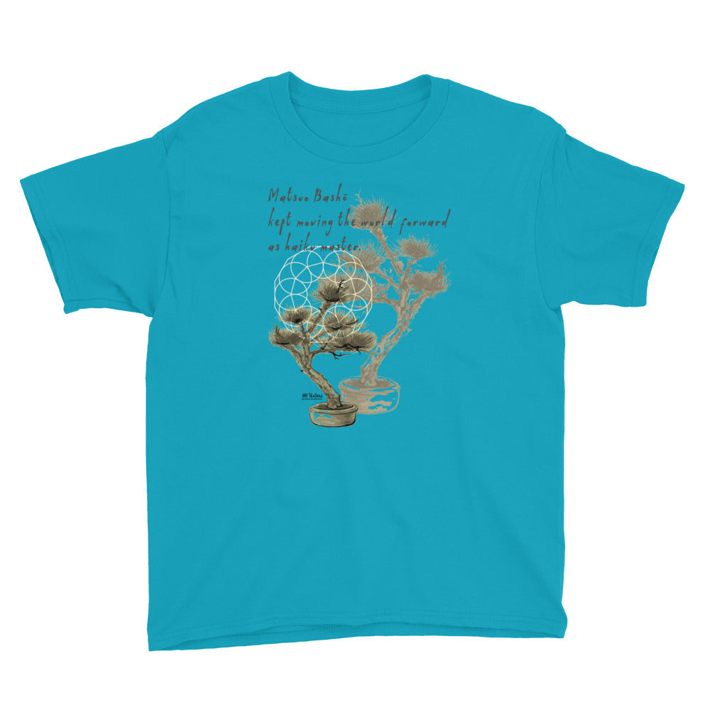 Matsuo Basho Haiku With Bonsai on Youth Short Sleeve T-Shirt