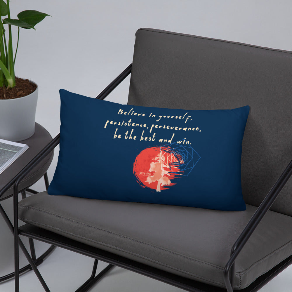 Believe To Win Haiku With Sun Tree on Basic Pillow