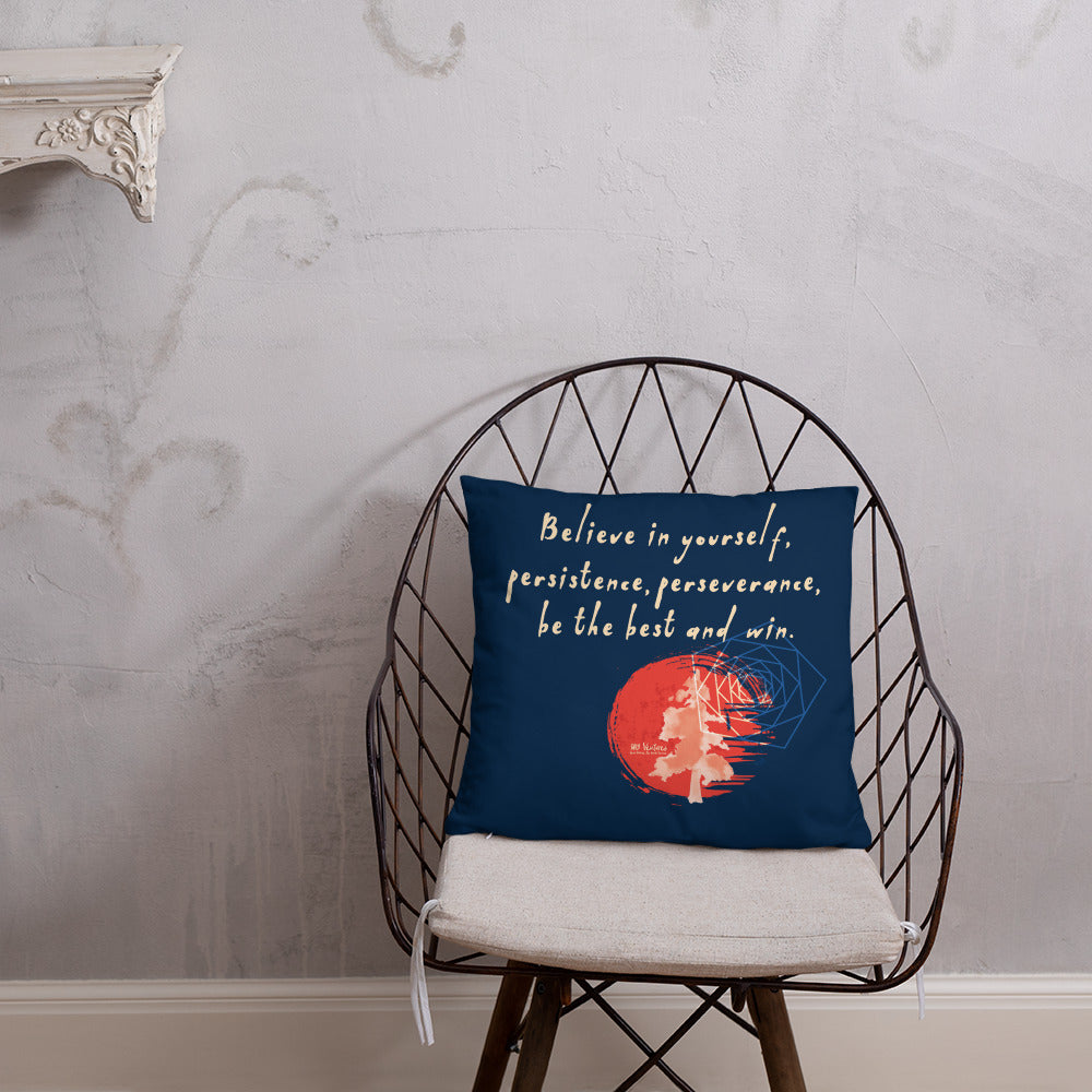 Believe To Win Haiku With Sun Tree on Basic Pillow