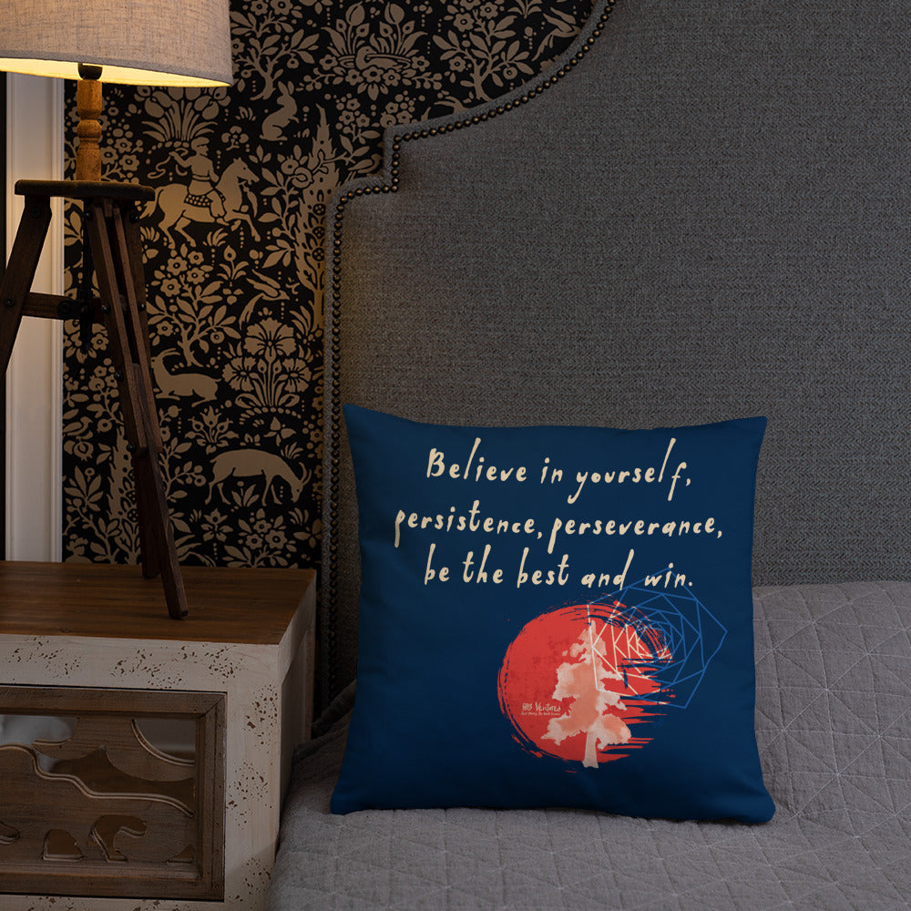 Believe To Win Haiku With Sun Tree on Basic Pillow