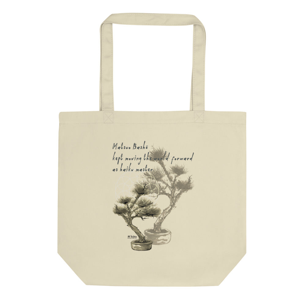 Matsuo Basho Haiku With Bonsai on Eco Tote Bag