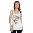 Matsuo Basho Haiku With Bonsai on Women's Racerback Tank Top