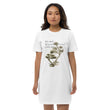 Matsuo Basho Haiku With Bonsai on Women's Organic Cotton T-Shirt Dress