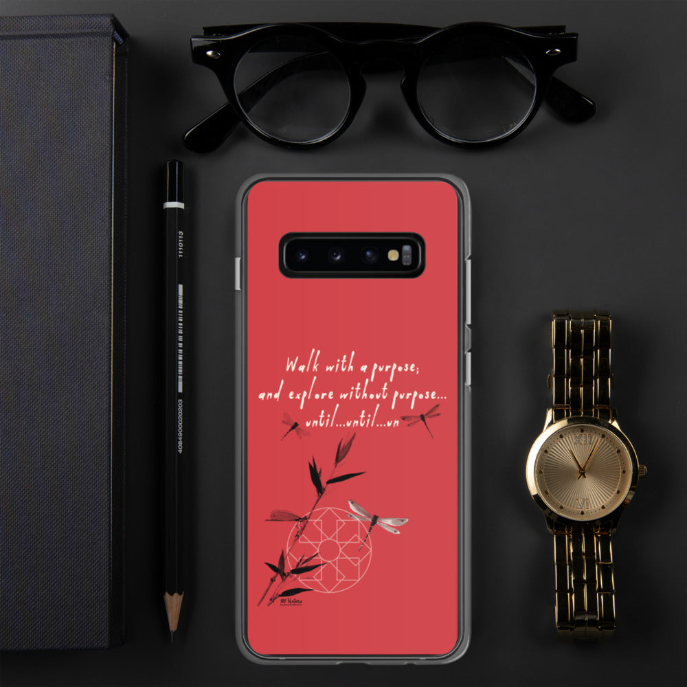 Walk With A Purpose Haiku With Dragonfly on Samsung Phone Case