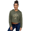 Matsuo Basho Haiku With Bonsai on Women's Crop Hoodie