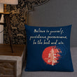 Believe To Win Haiku With Sun Tree on Premium Pillow