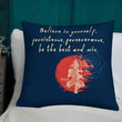 Believe To Win Haiku With Sun Tree on Premium Pillow