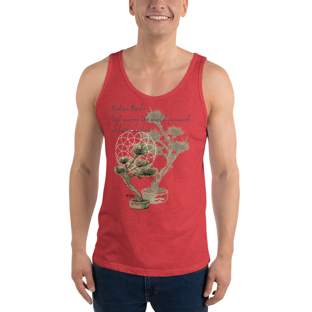 Matsuo Basho Haiku With Bonsai on Men's Premium Tank Top