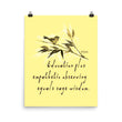 Sage Wisdom Haiku With Sparrow on Enhanced Matte Paper Poster