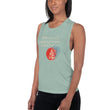 Believe To Win Haiku With Sun Tree on Women's Muscle Tank Top