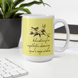 Sage Wisdom Haiku With Sparrow on Glossy Ceramic Mug