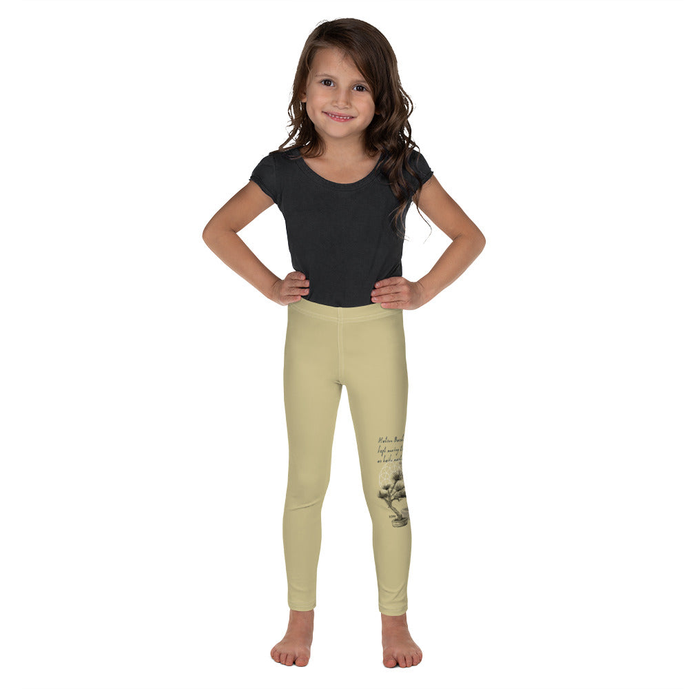 Matsuo Basho Haiku With Bonsai on Kids Leggings