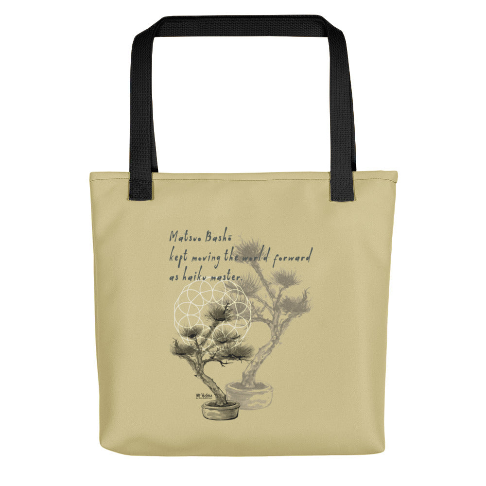 Matsuo Basho Haiku With Bonsai on Tote Bag