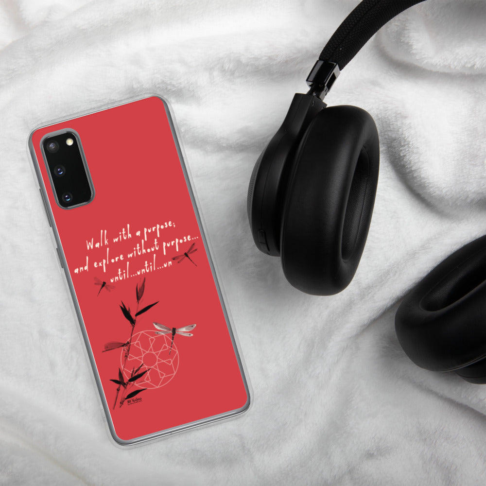 Walk With A Purpose Haiku With Dragonfly on Samsung Phone Case