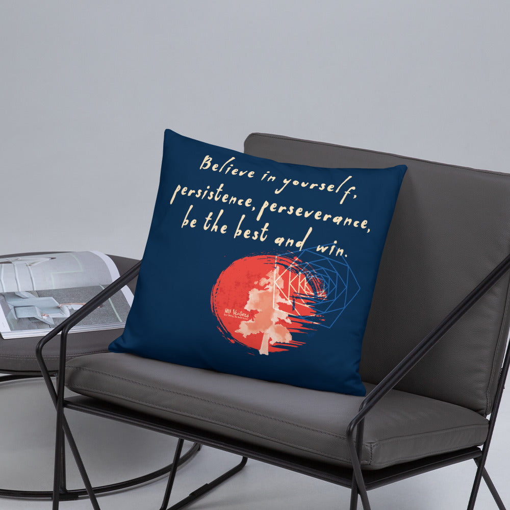 Believe To Win Haiku With Sun Tree on Basic Pillow