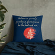 Believe To Win Haiku With Sun Tree on Premium Pillow