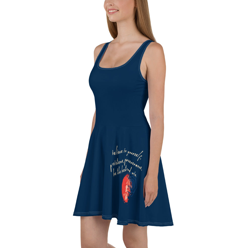 Believe To Win Haiku With Sun Tree on Women's Skater Dress