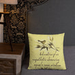 Sage Wisdom Haiku With Sparrow on Premium Pillow