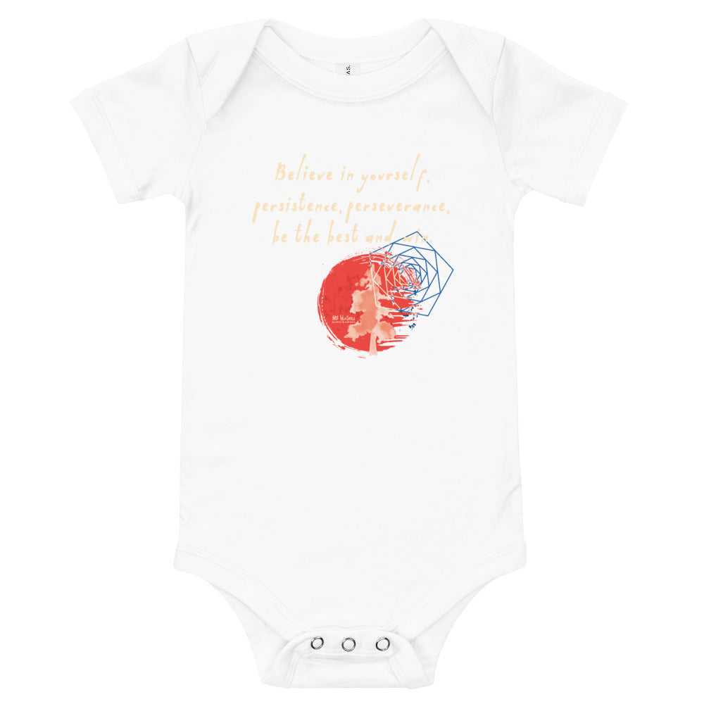 Believe To Win Haiku With Sun Tree on Baby Short Sleeve Onesie