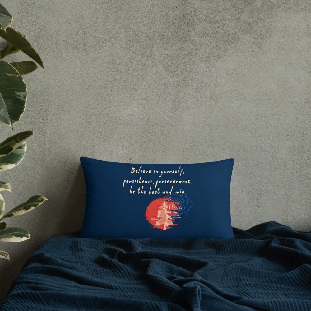 Believe To Win Haiku With Sun Tree on Basic Pillow