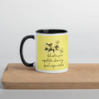 Sage Wisdom Haiku With Sparrow on Ceramic Mug with Color Inside