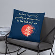 Believe To Win Haiku With Sun Tree on Basic Pillow