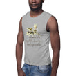 Sage Wisdom Haiku With Sparrow on Men's Muscle Shirt