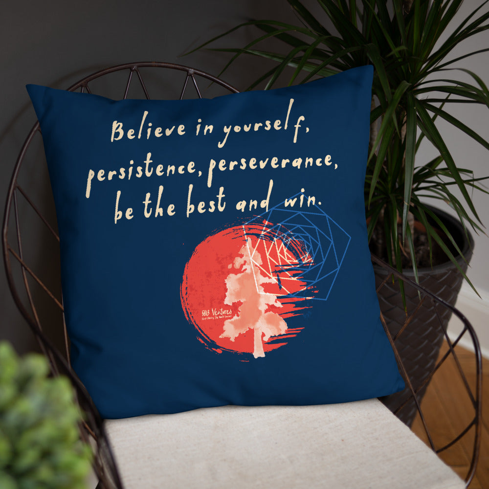 Believe To Win Haiku With Sun Tree on Basic Pillow